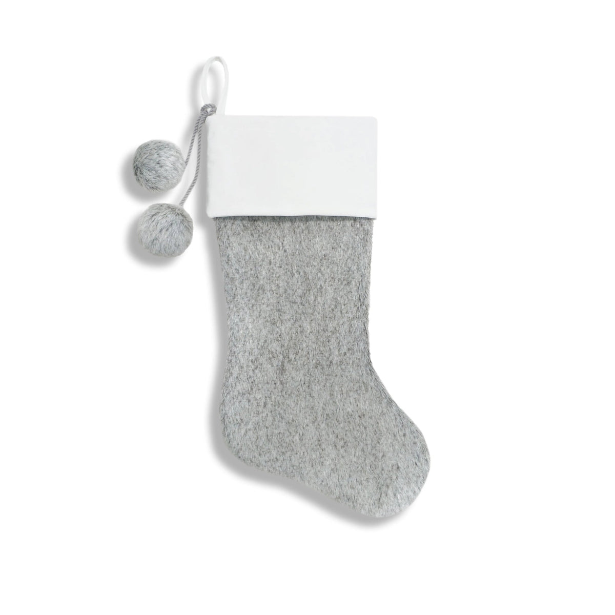 Gray Leopard Faux-Fur Christmas Stocking