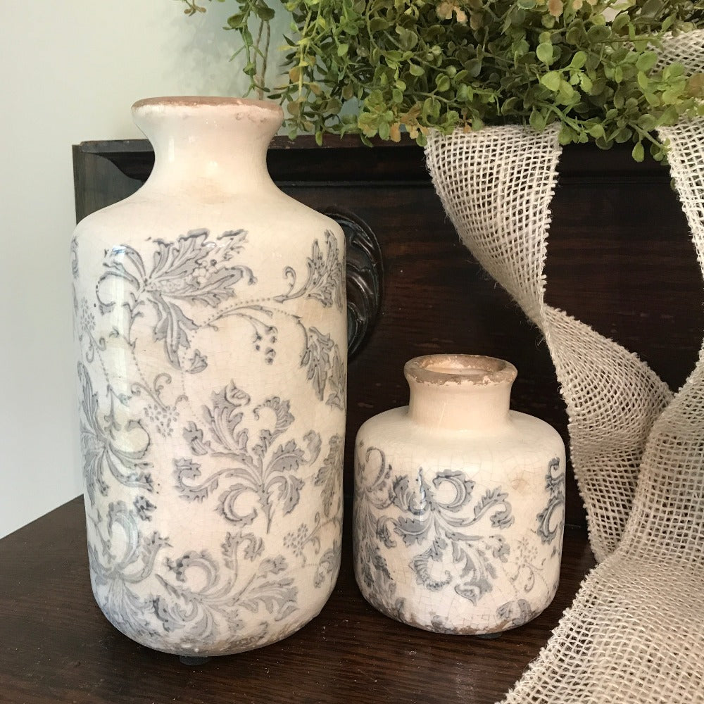 Rustic Style French Country Vases set of two Lillian Elsie Home