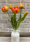 18" Fresh Touch Peony Tulip - Orange
