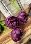 18" Fresh Touch Purple Double Peony Tulip Bundle