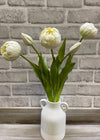 18" Fresh Touch White Double Peony Tulip Bundle