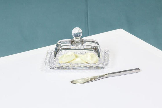 Petite Glass Covered Butter Dish