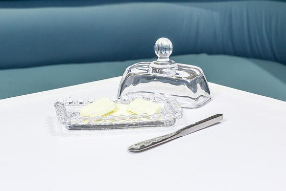 Petite Glass Covered Butter Dish