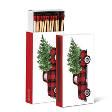  Wooden Match Sticks - Buffalo Plaid Truck with Tree