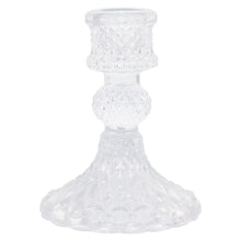  Petite Vintage Inspired Pressed Glass Candle Holder - Clear