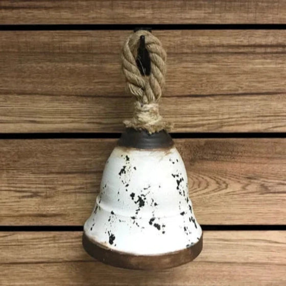 Distressed Metal Bell/Jute Rope