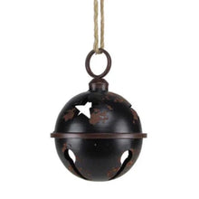  Distressed Black Metal Jingle Bell -7"