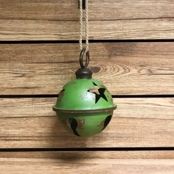 Green Metal Jingle Bell - 7"