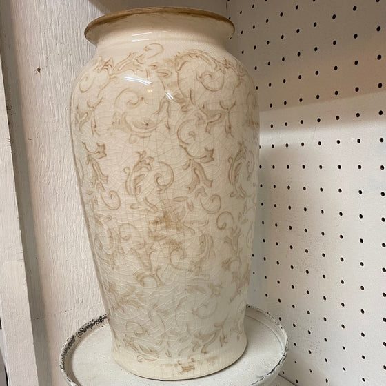 Rustic Scroll Pattern Vase