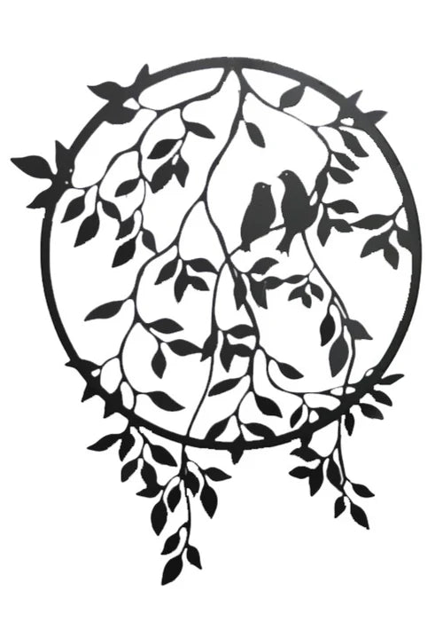 Metal Bird & Leaf Wall Art