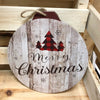 Round LED Merry Christmas Canvas