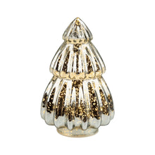  LED Antique Silver Glass Tiered Tree - 6"