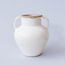  Distressed White Vase/Handles