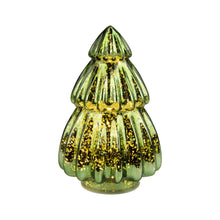  Antique Green Glass Tiered Tree -7.5"