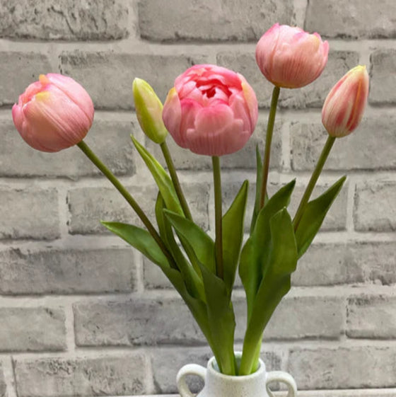 Artificial Fresh Touch Peony Tulip - 18"