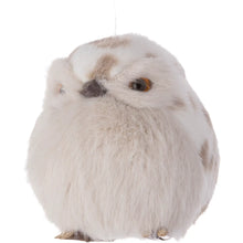  White Spotted Plush Owl Ornament