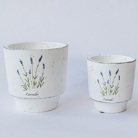 Set of Two Lavender Inspired Flower Pots