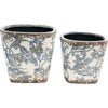 Rustic French Farmhouse Garden Pots - Set of two