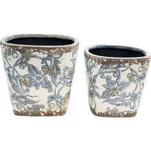  Rustic French Farmhouse Garden Pots - Set of two