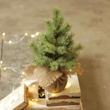  Icy Pine Tabletop Tree with Burlap Covered Base - 12"