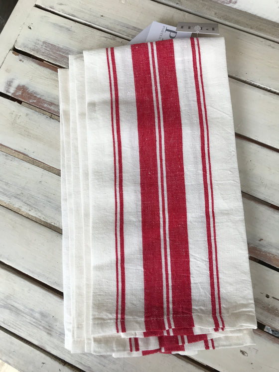 Red & White Striped Tea Towel