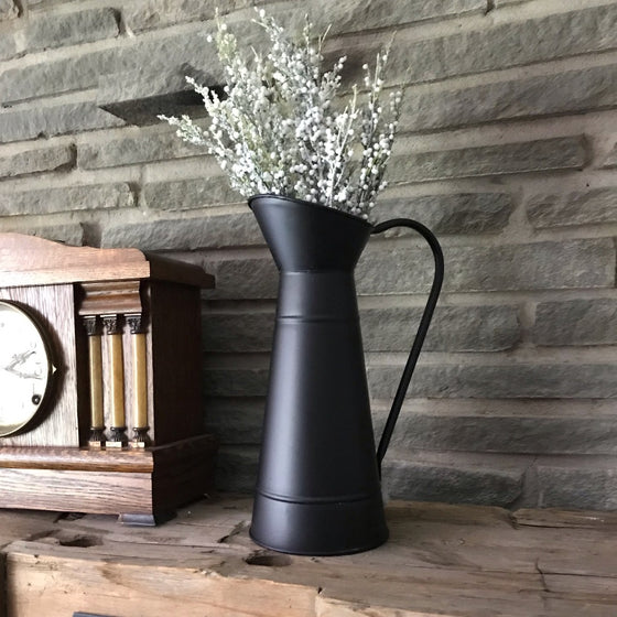 Farmhouse Style Black Metal Pitcher