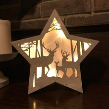  Wooden Laser Cut Nature Scene - Battery Operated Hologram