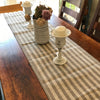 Farmhouse Style Taupe & Ivory Striped Table Runner- 18.5" x 108"