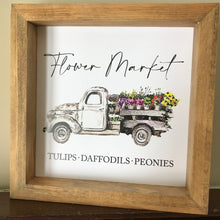  Wooden Framed Flower Market Truck Print