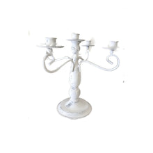  White Metal Candelabra - 5 candle