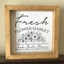  Wooden Frame "Fresh Flower Market" Print