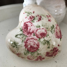  Vintage Inspired Floral Ceramic Heart