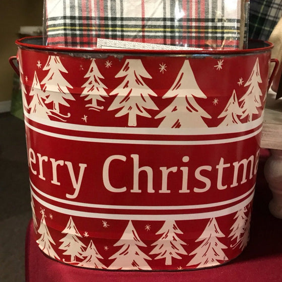 Merry Christmas Metal Buckets