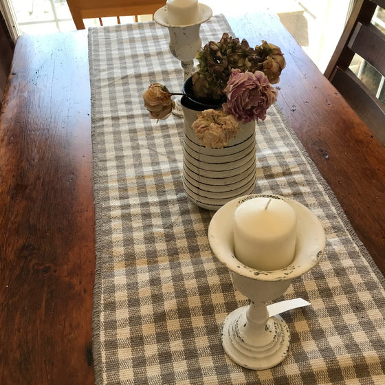 Farmhouse Check Table Runner - 18.5" x 108"