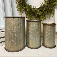  Set of three Metal Farmhouse Canisters
