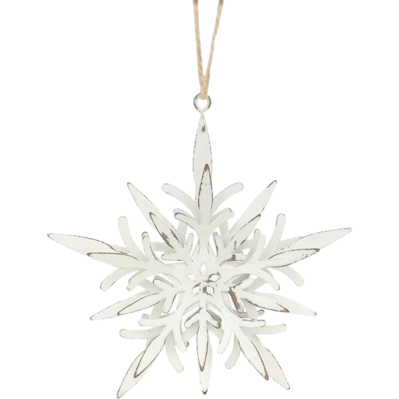 White Metal Snowflake Ornament