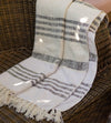 Cotton Grey/Black/Off White Throw