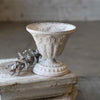 Distressed Cream Tabletop Pedestal Holder