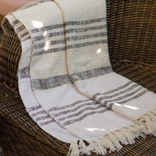 Cotton Grey/Black/Off White Throw