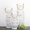 White Willow Lantern with Glass Insert - Large