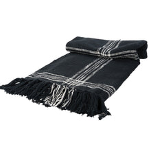  Black & White Plaid Cotton Throw Blanket